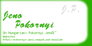 jeno pokornyi business card